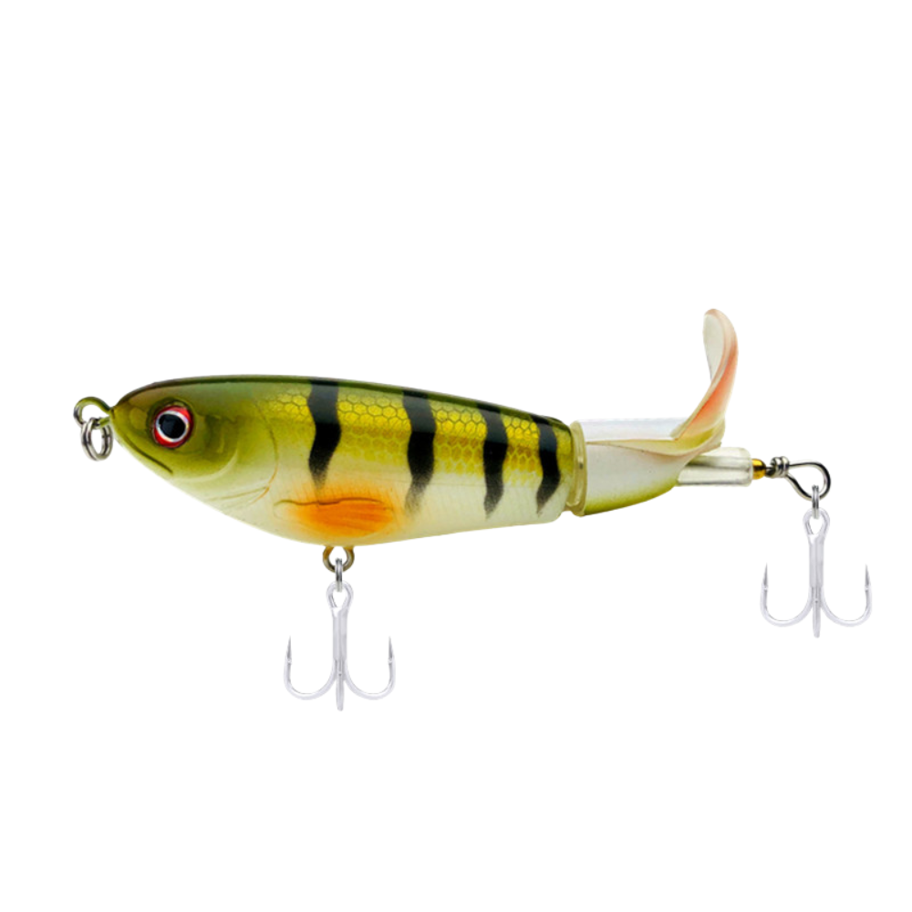 GREENSPIDER Pesca With Propeller Topwater Fishing Lures 97mm 14g Artificial Bait Hard Plopper Soft Rotating Tail Fishing Tackle