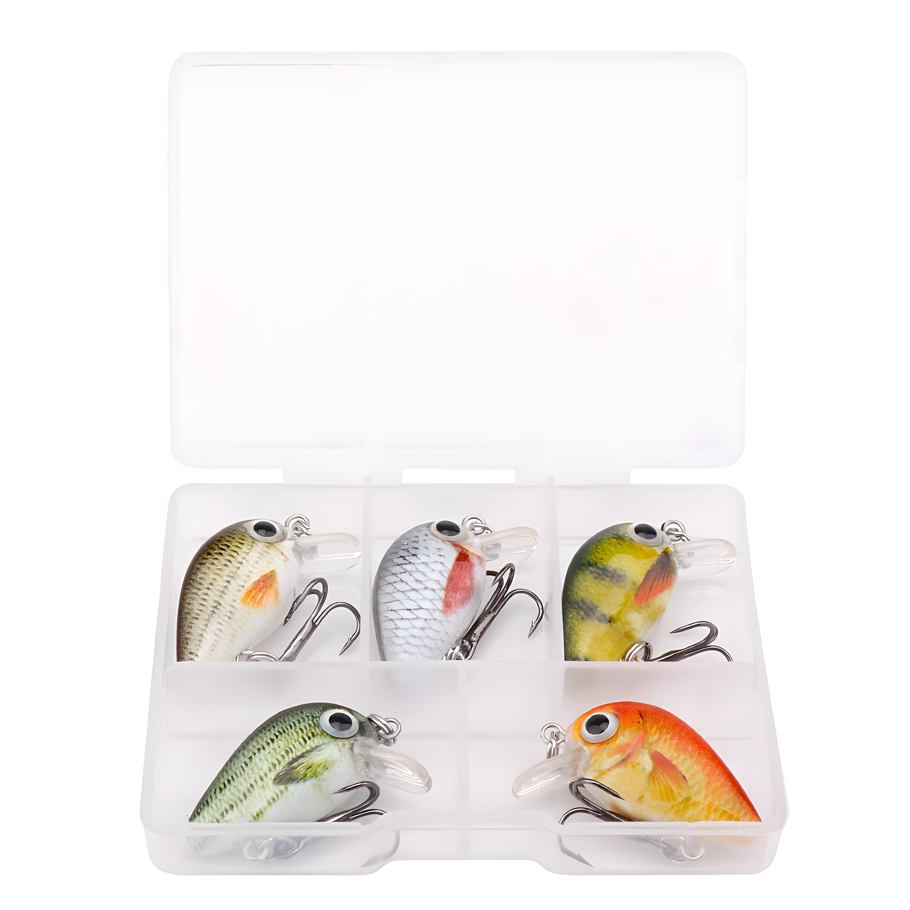 GOBASS 5pcs Mini Fish Bass Fishing Lure Set 3cm 1.5g Mini Artificial Baits Topwater Crank Wobblers For Pike Crankbaits Fishing