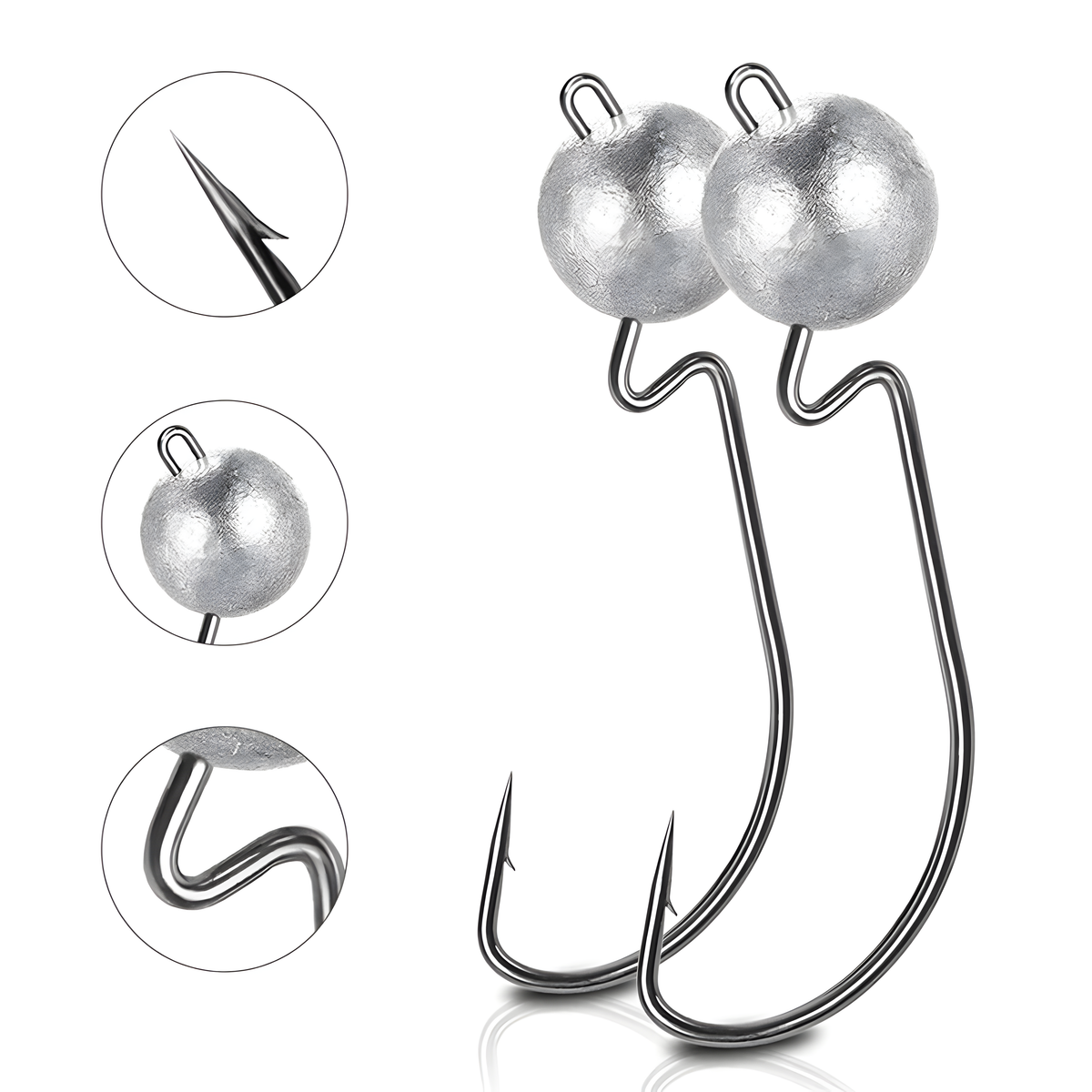 5PCS Jig Head Hook 3.5g 5g 7g 10g 14g High Strength Worm Angle Sharp Barbed Gear Soft Lure Fishing Tackle Crank Offset Fishhook