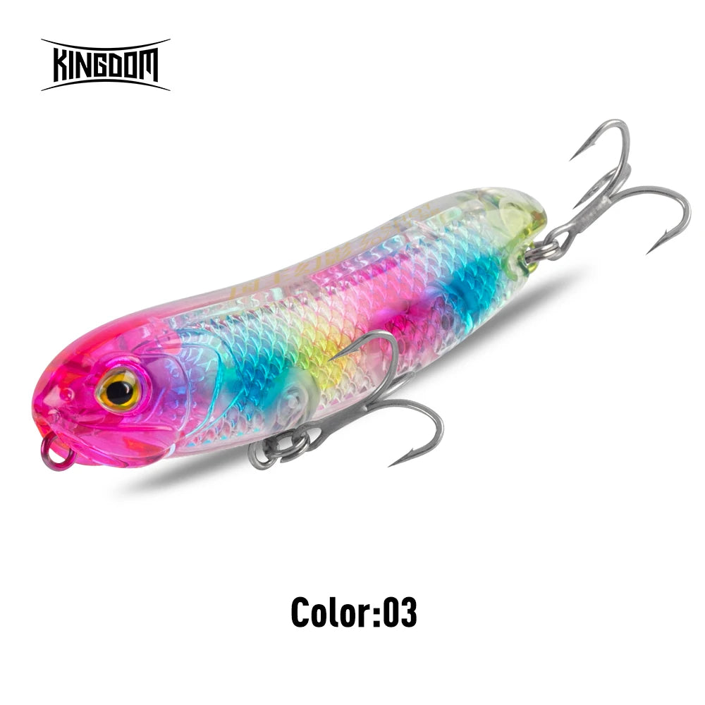 Kingdom Topwater Fishing Lure Z-Dog 3D Hologram 4.5g 7.5g 11.5g 19g Artificial Pencil Minnow Floating Hard Baits Surface Lures