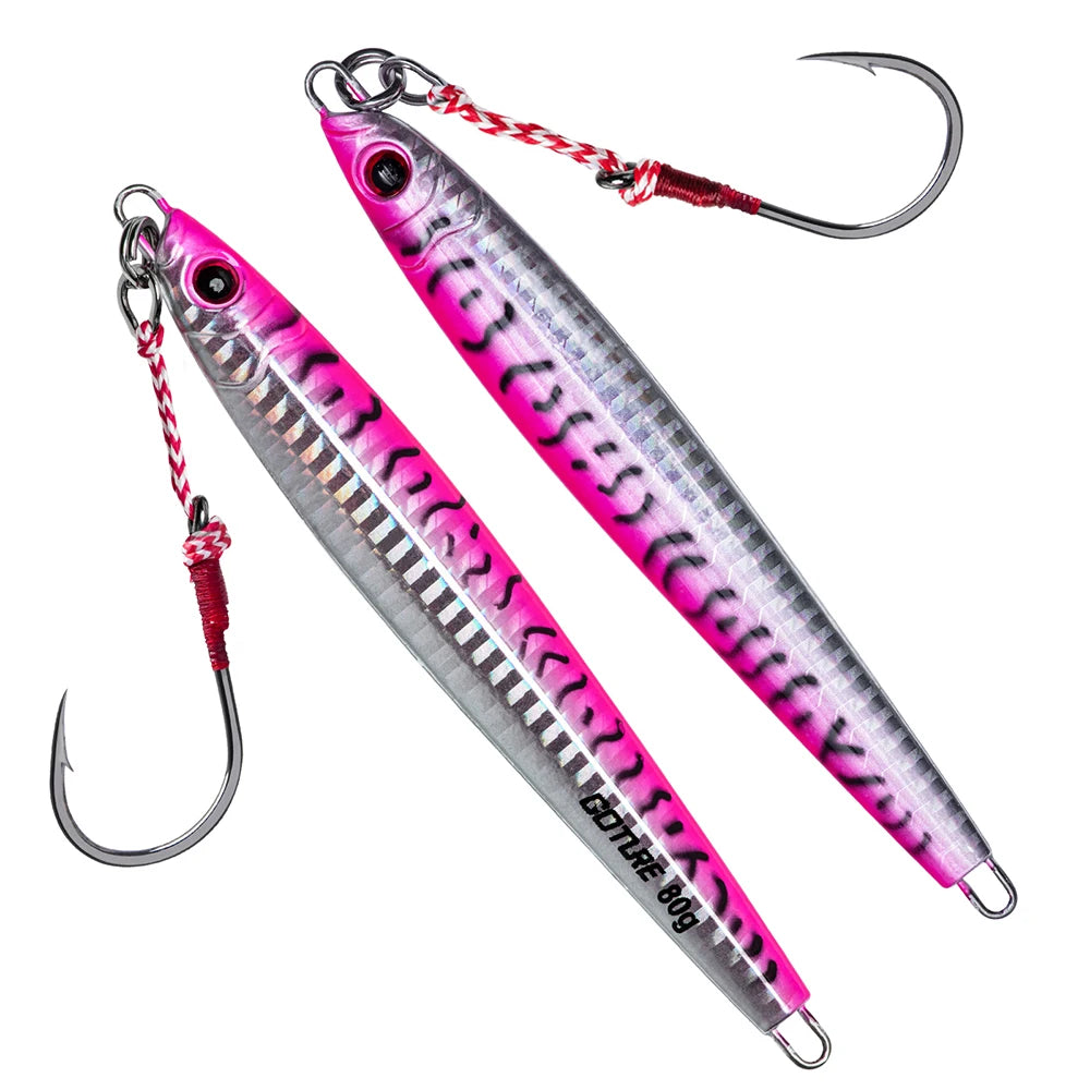 Goture Fishing Lure Fast Jig 60g 80g 100g 150g 12/13/14/16cm Jigbait Seafishing throw Jig Luminous Metal Artificial Bait