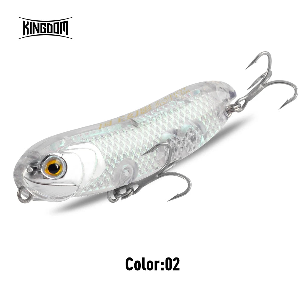 Kingdom Topwater Fishing Lure Z-Dog 3D Hologram 4.5g 7.5g 11.5g 19g Artificial Pencil Minnow Floating Hard Baits Surface Lures