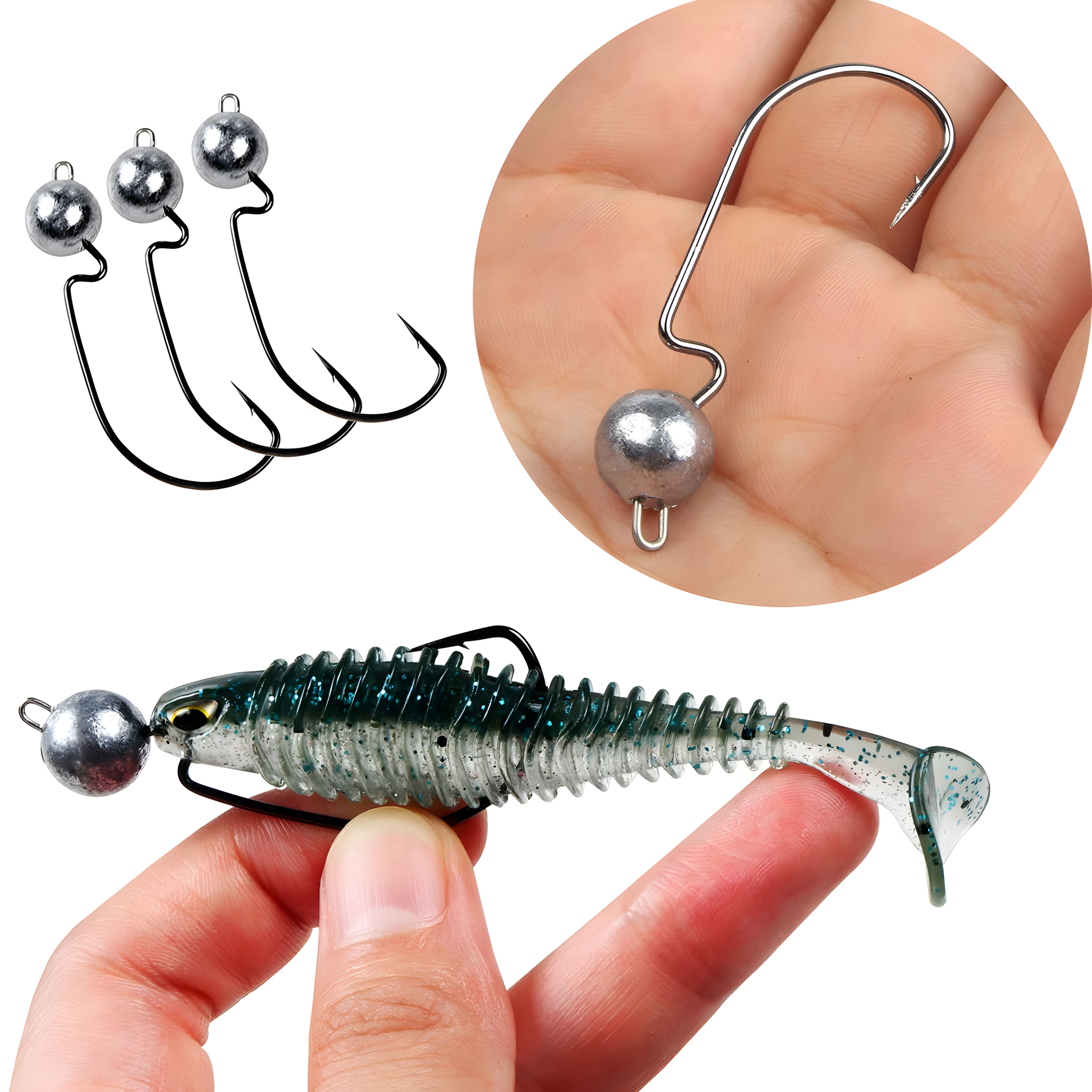 5PCS Jig Head Hook 3.5g 5g 7g 10g 14g High Strength Worm Angle Sharp Barbed Gear Soft Lure Fishing Tackle Crank Offset Fishhook