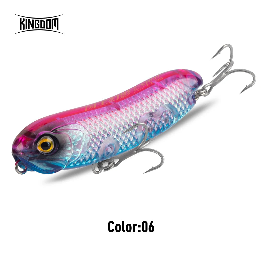 Kingdom Topwater Fishing Lure Z-Dog 3D Hologram 4.5g 7.5g 11.5g 19g Artificial Pencil Minnow Floating Hard Baits Surface Lures