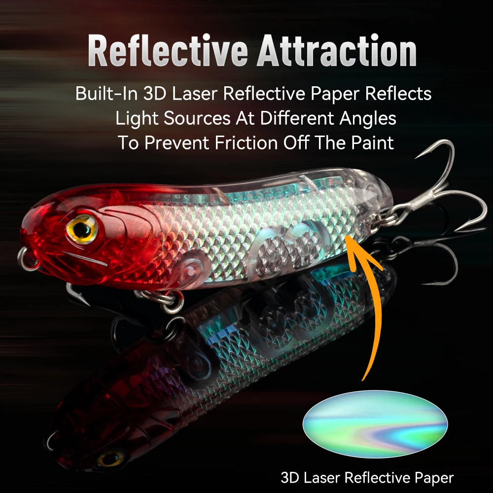 Kingdom Topwater Fishing Lure Z-Dog 3D Hologram 4.5g 7.5g 11.5g 19g Artificial Pencil Minnow Floating Hard Baits Surface Lures