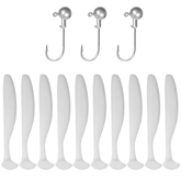 10PCS Soft Lure 5.5cm 7cm 10cm T Tail Worm 3PCS Jigging Head Hook 3g 5g 10g Metal Jig Carp Fishing Pesca Swimbait Gear Kit Bait