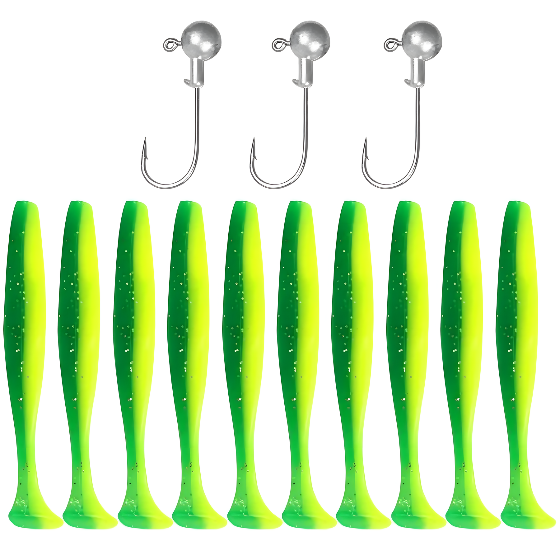 10PCS Soft Lure 5.5cm 7cm 10cm T Tail Worm 3PCS Jigging Head Hook 3g 5g 10g Metal Jig Carp Fishing Pesca Swimbait Gear Kit Bait