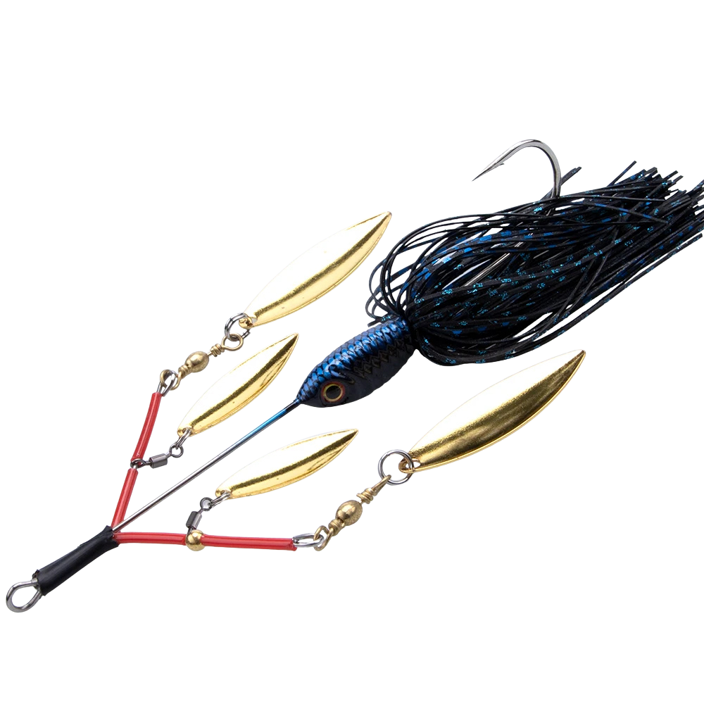 23g Spinner Bait Lead Jig Head Silicone Skirt Rubber Fishing Jigs With Rubber Skirt Lures Buzzbait Lure