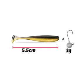 10PCS Soft Lure 5.5cm 7cm 10cm T Tail Worm 3PCS Jigging Head Hook 3g 5g 10g Metal Jig Carp Fishing Pesca Swimbait Gear Kit Bait