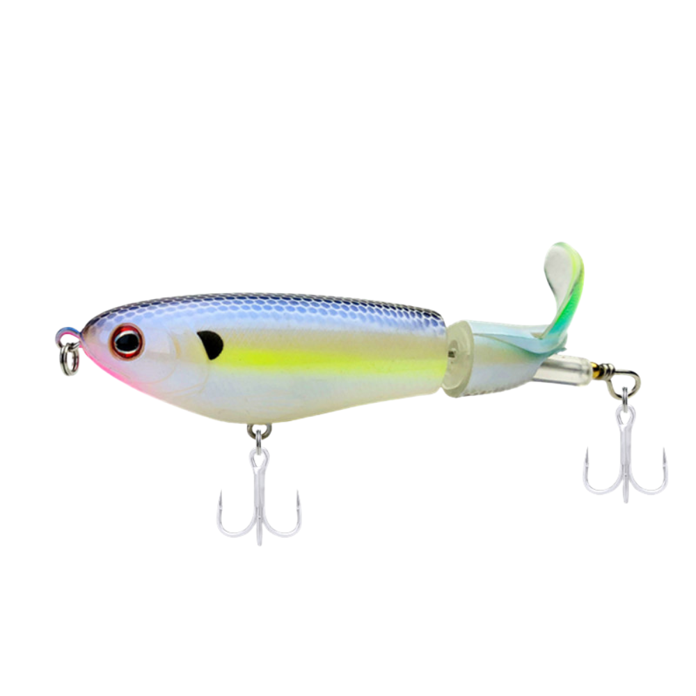 GREENSPIDER Pesca With Propeller Topwater Fishing Lures 97mm 14g Artificial Bait Hard Plopper Soft Rotating Tail Fishing Tackle