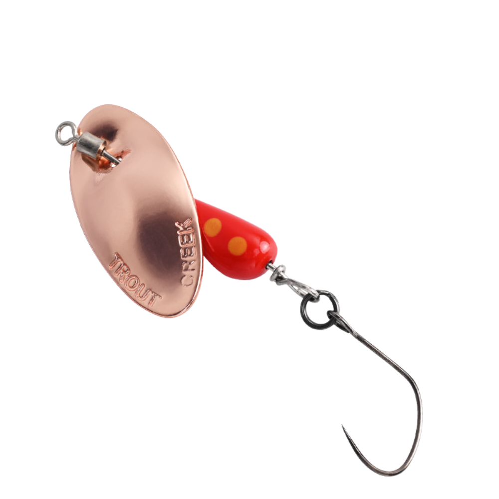 BLUX AR-S Rotating Spinner Metal Lure 2.1g/3.5g Single Hook Artificial Bait Copper Blade Spoon Stream Area Trout Fishing Lure