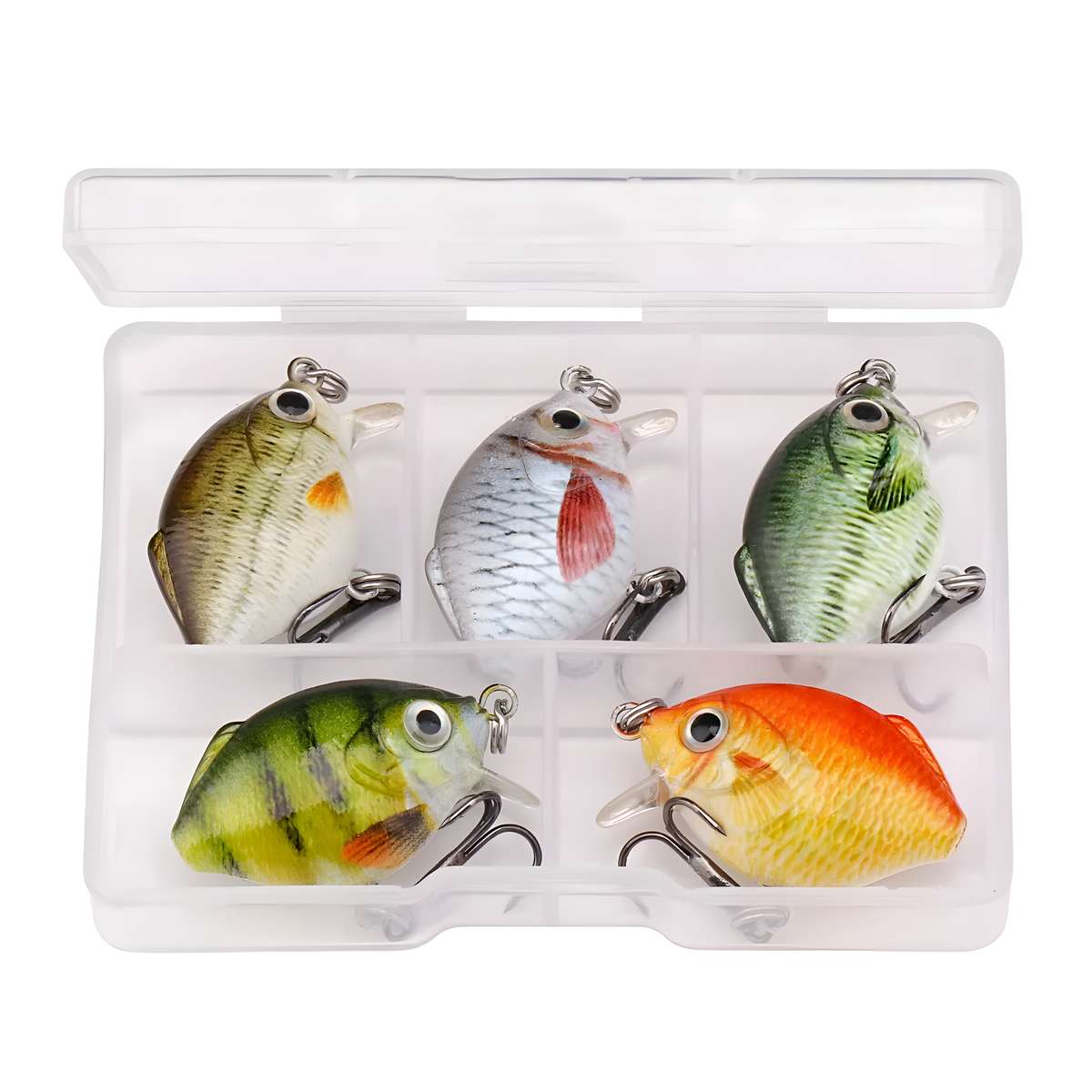 GOBASS 5pcs Mini Fish Bass Fishing Lure Set 3cm 1.5g Mini Artificial Baits Topwater Crank Wobblers For Pike Crankbaits Fishing