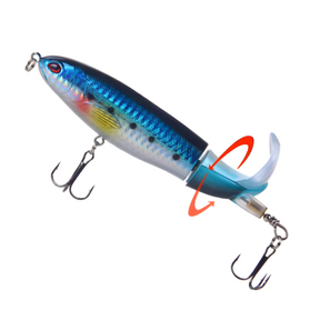 1 Pcs 10cm/14cm Topwater Fishing Lure Whopper Popper Artificial Bait Hard Plopper Soft Rotating Tail Fishing Tackle Fishing Bait