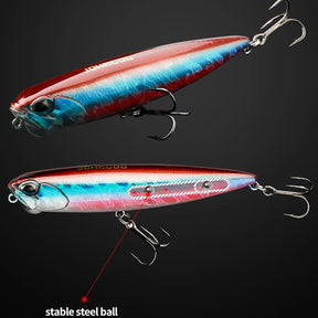JOHNCOO PENCIL 100mm Topwater Lure 14g Swim Crankbait Whopper Artificial Bait Trolling Bass Pike Lure Walk 3D Eye