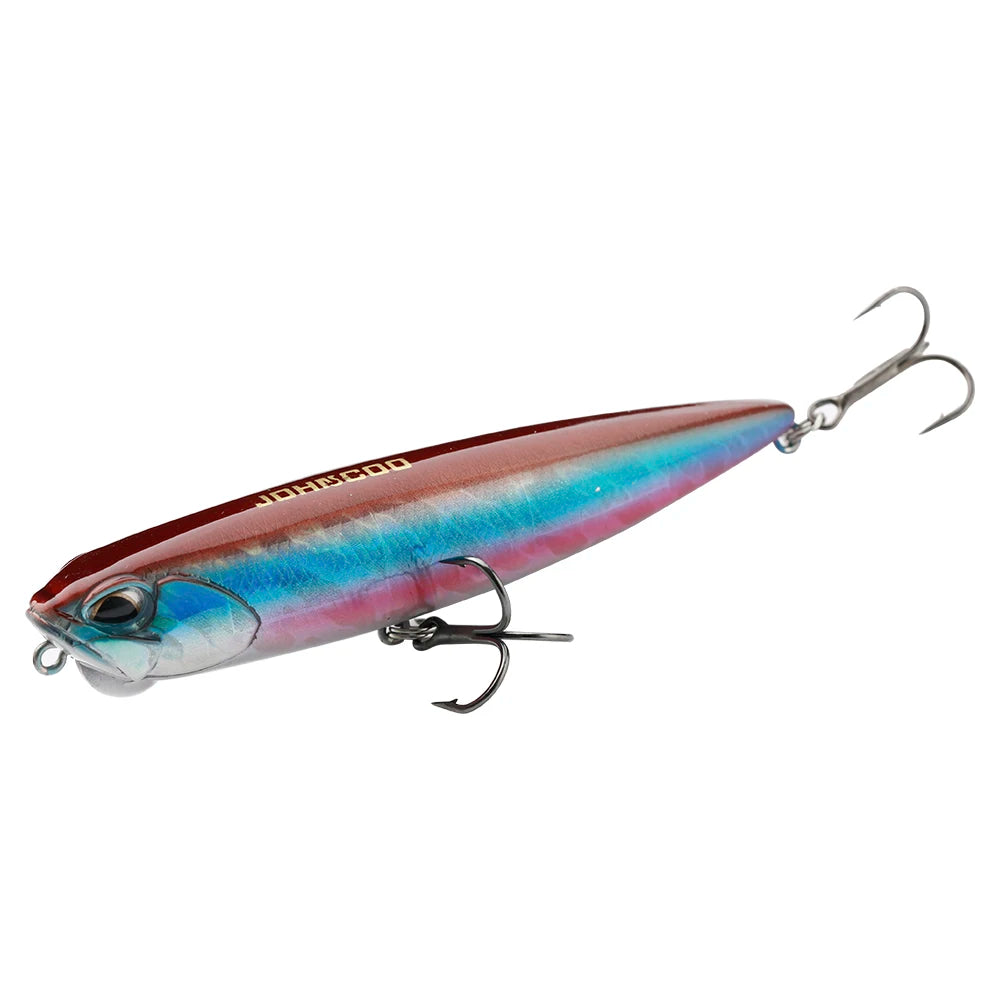 JOHNCOO PENCIL 100mm Topwater Lure 14g Swim Crankbait Whopper Artificial Bait Trolling Bass Pike Lure Walk 3D Eye