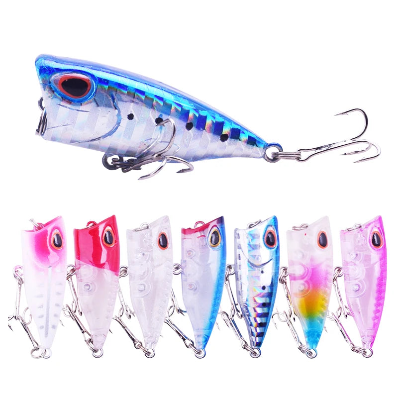 1Pcs Mini Top Water Popper Hard Bait Floating Fishing Lure 40mm 3g Crankbait Wobblers Tackle Isca Poper Pike Artificial Lures