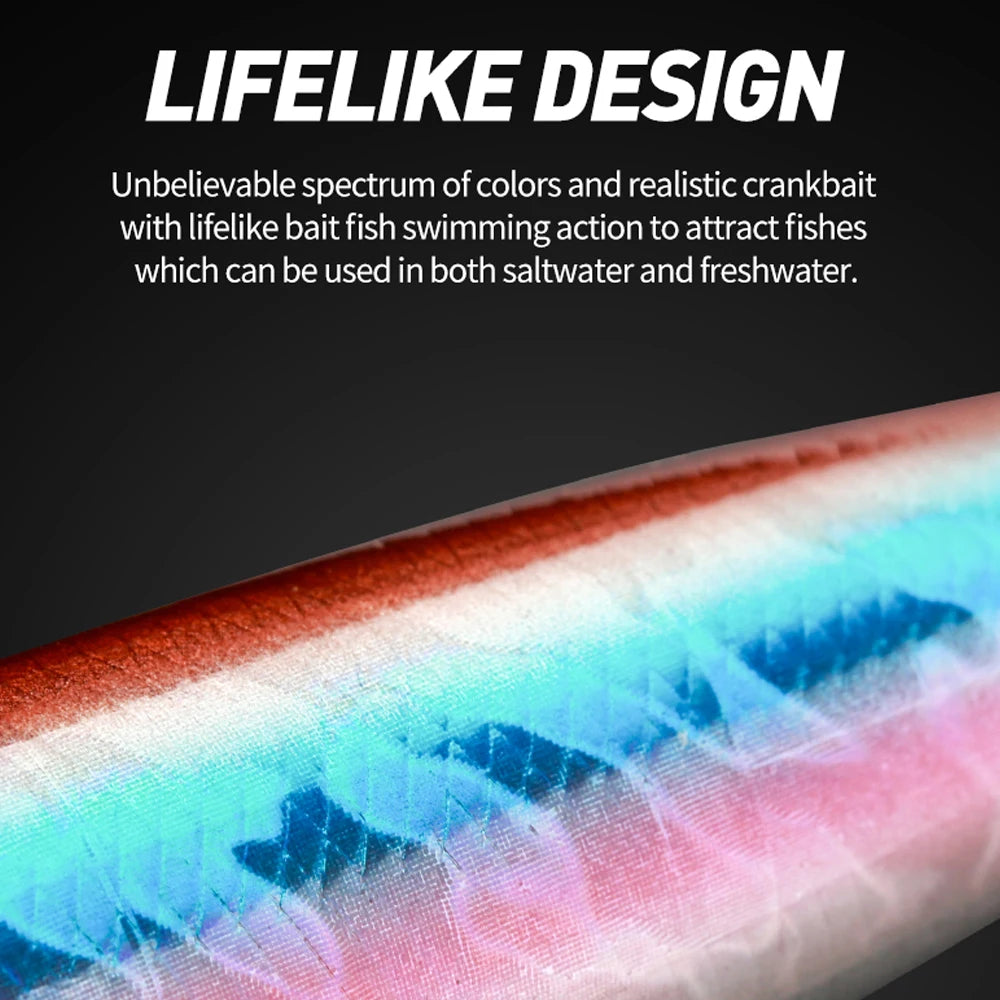 JOHNCOO PENCIL 100mm Topwater Lure 14g Swim Crankbait Whopper Artificial Bait Trolling Bass Pike Lure Walk 3D Eye