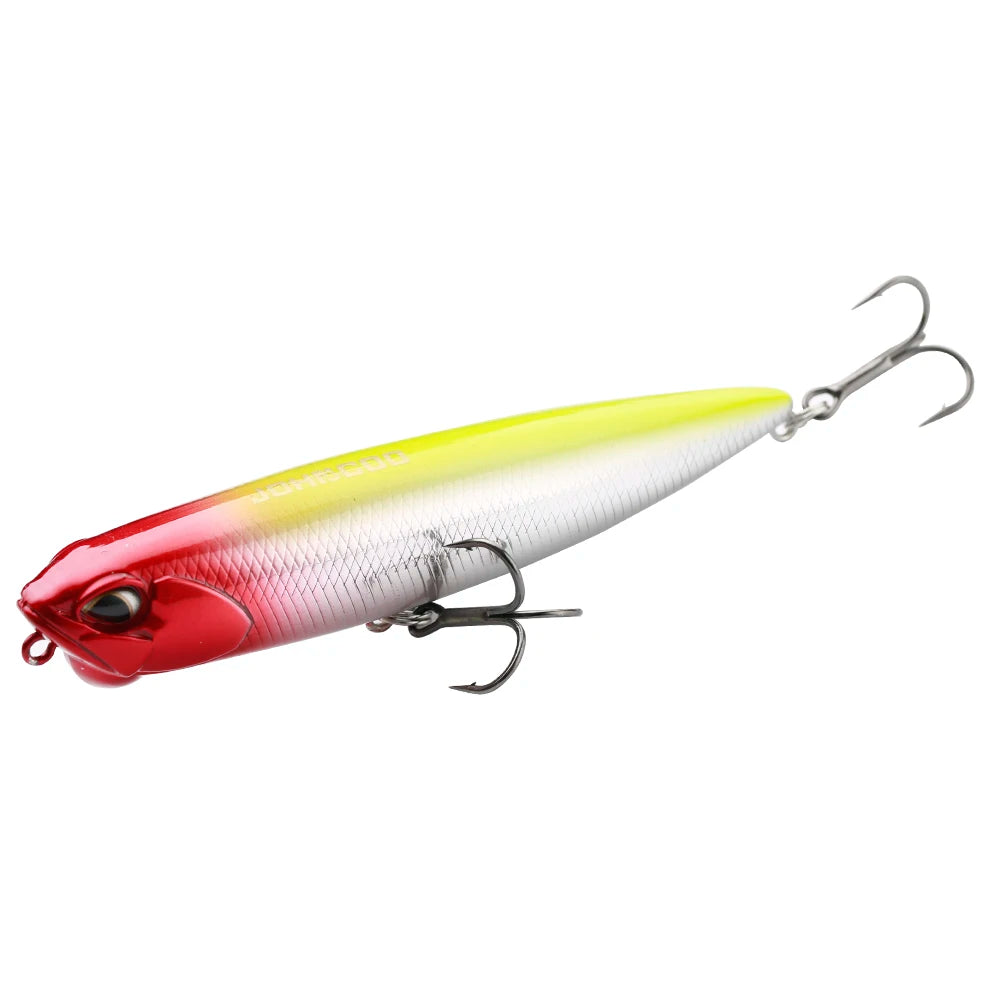 JOHNCOO PENCIL 100mm Topwater Lure 14g Swim Crankbait Whopper Artificial Bait Trolling Bass Pike Lure Walk 3D Eye