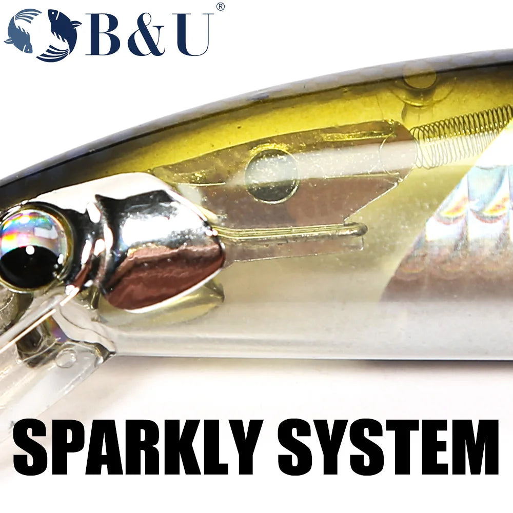 B&U 120mm 36.7g Minnow Sinking Fishing Lure Hard Plastic Trout Lure Artificial Bait Pesca Wobbler Fishing pike bass Crankbait