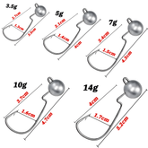 5PCS Jig Head Hook 3.5g 5g 7g 10g 14g High Strength Worm Angle Sharp Barbed Gear Soft Lure Fishing Tackle Crank Offset Fishhook