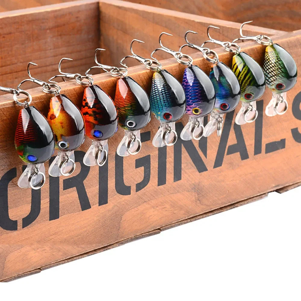 New Fishing Carp Wobbler CrankBait BKK Single Hook Rock Luya Laser Fake Lure Little Fat Man Floating Water 3.3CM/2G