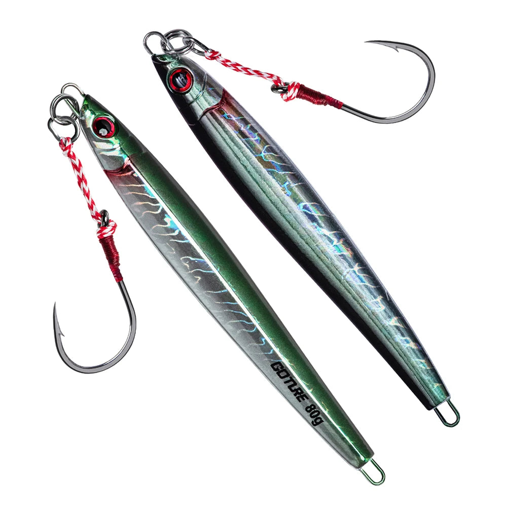 Goture Fishing Lure Fast Jig 60g 80g 100g 150g 12/13/14/16cm Jigbait Seafishing throw Jig Luminous Metal Artificial Bait