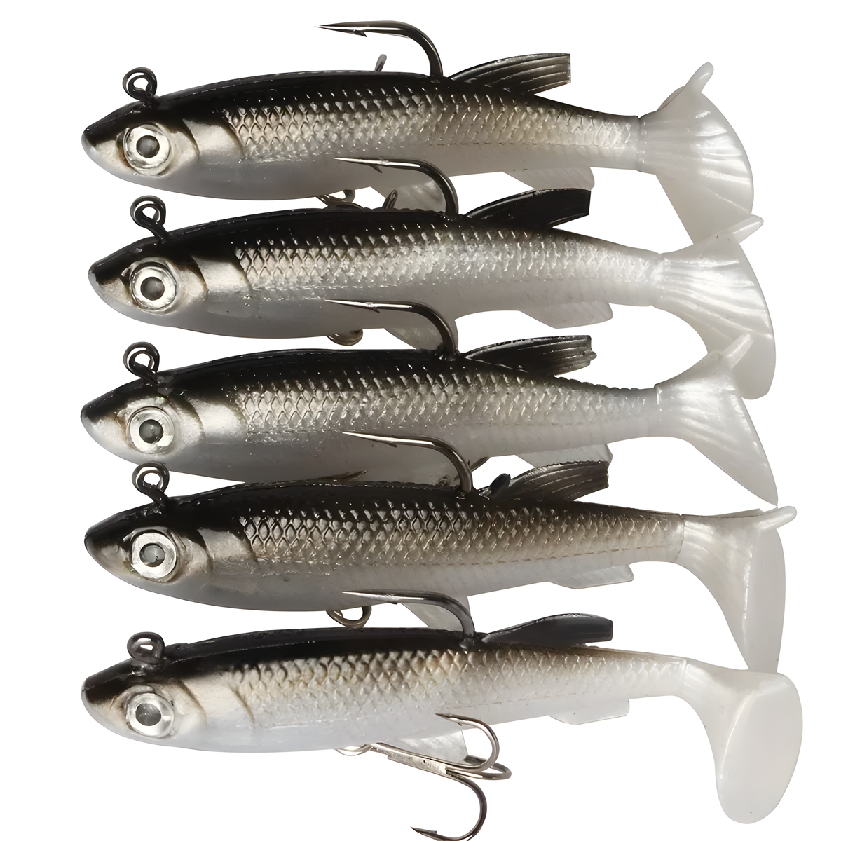 5pcs Kit Fishing Lure Soft Lure 8cm/ 2.8in Artificial Bait Cool Fishing Hooks