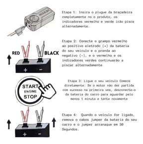 Auxiliar de Partida + Compreensor de Ar Digital [Ultra Potencia] - JumpStarter